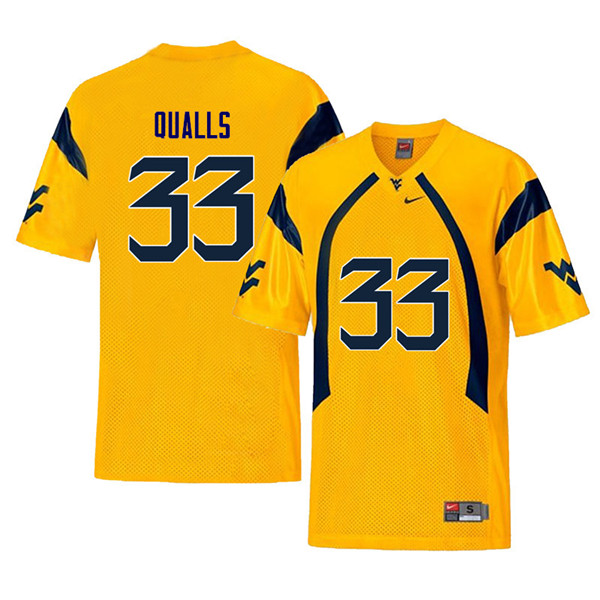 NCAA Men's Quondarius Qualls West Virginia Mountaineers Yellow #33 Nike Stitched Football College Retro Authentic Jersey LQ23Z30IK